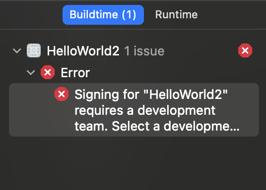 Xcode - App requires a development team